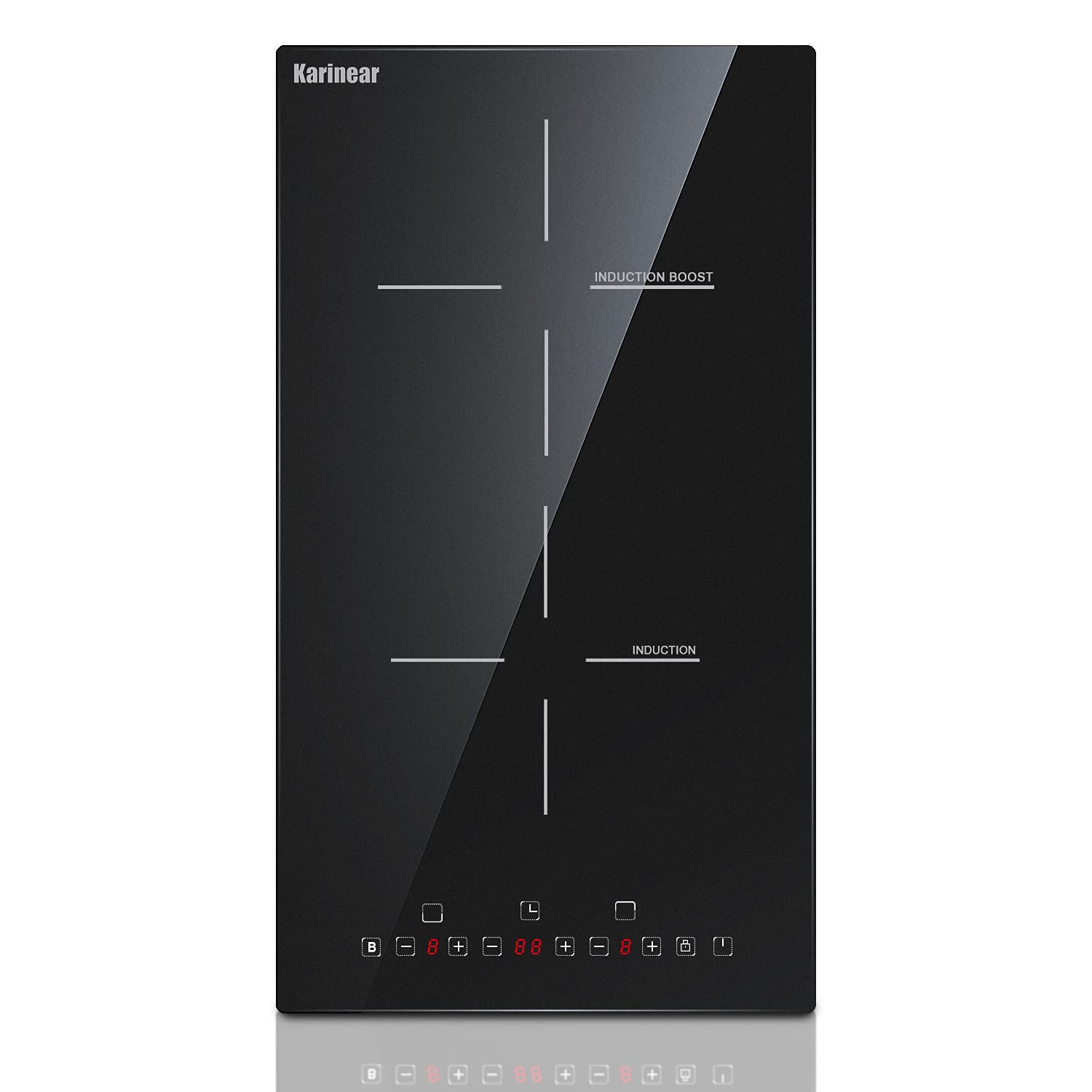 Timer Dual Outlet - คารีนาร์ เตาแม่เหล็กไฟฟ้าแบบฝัง 12 นิ้ว 2 หัวเตา
