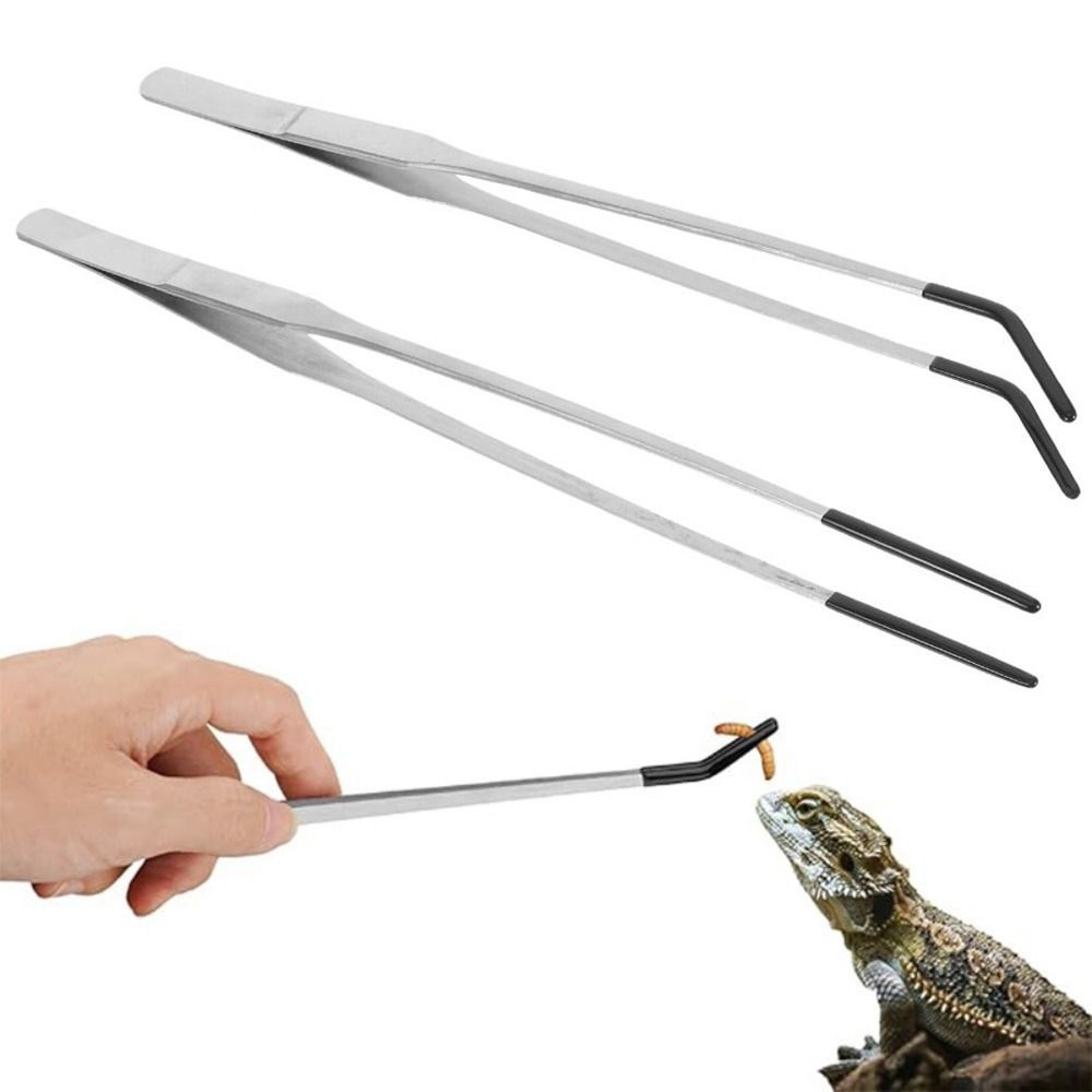 Feeding Tong Stainless - แหนบป้อนอาหารสัตว์เลี้ยงน้ำ 2 ชิ้น สแตนเลส ขนาด 27